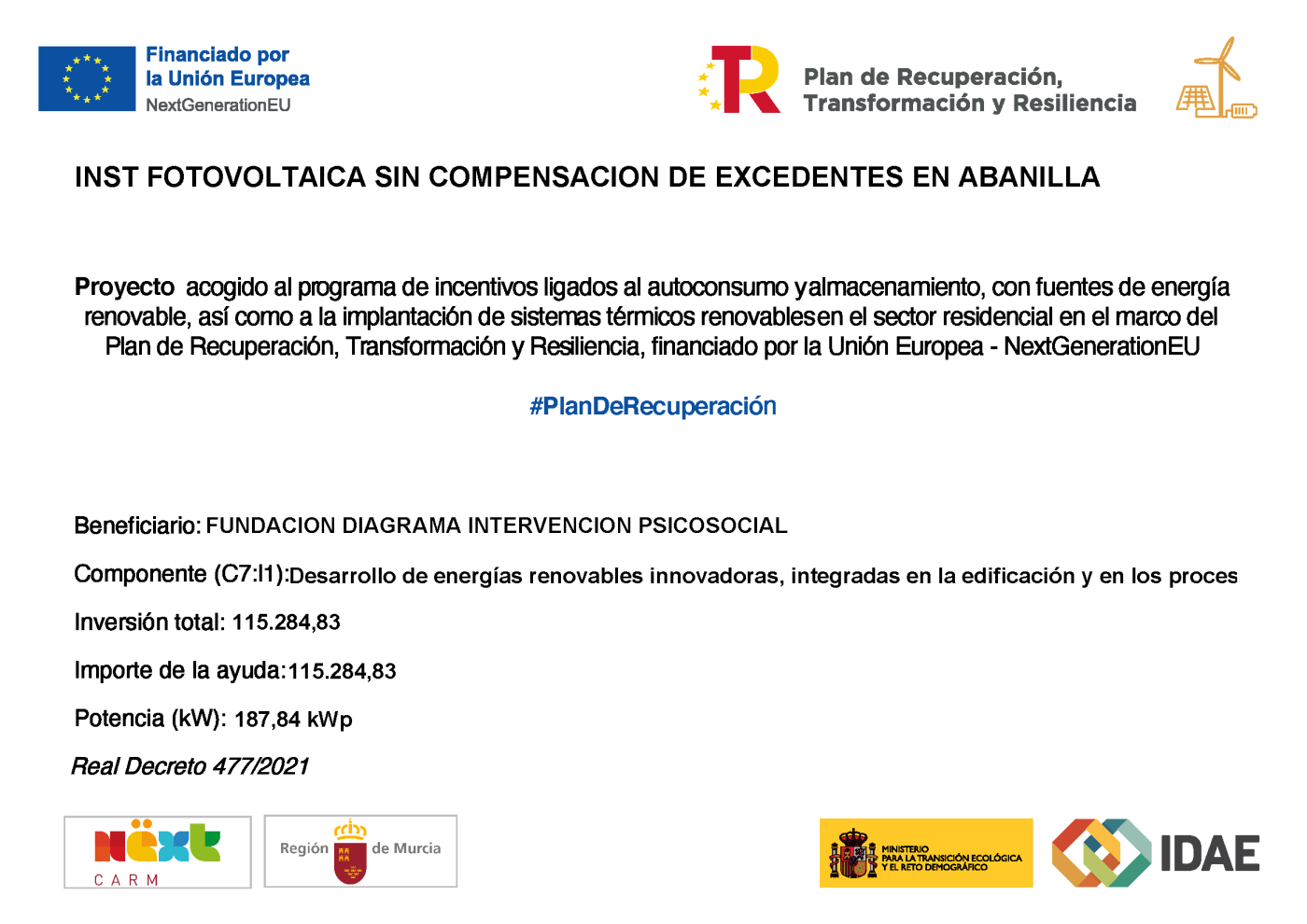 Cartel Inst. fotovoltaica