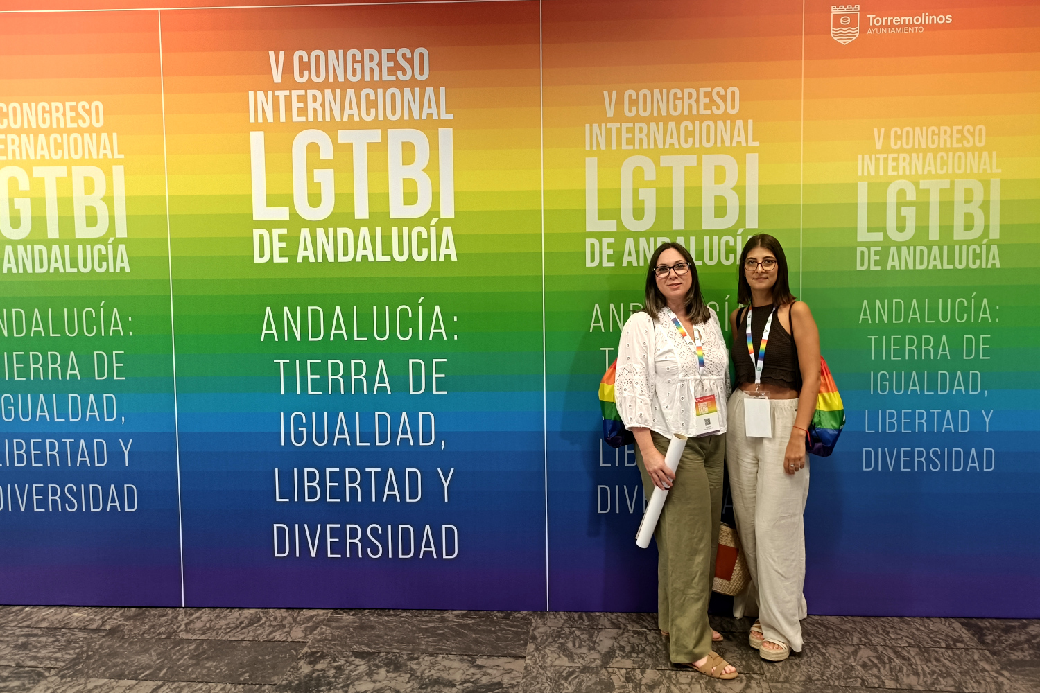 Las orientadoras del Programa Labora, en el photocall del evento