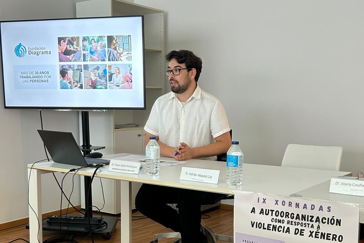 El psicólogo de Fundación Diagrama, durante su intervención