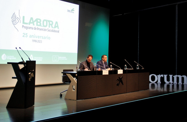 Francisco José Mora y Antonio Moreno, durante la inauguración