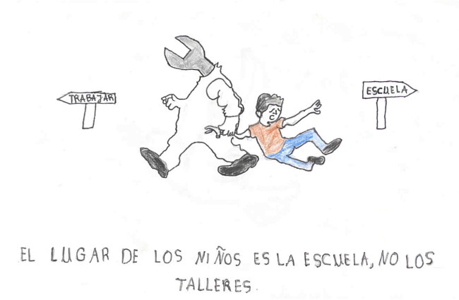 El lugar de los niños es la escuela, no los talleres