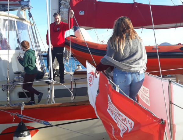 Los jóvenes del Servicio de Orientación e Inserción Laboral de Palma de Mallorca visitan la ONG Proactiva Open Arms. Fundación Diagrama. Islas Baleares 2018.