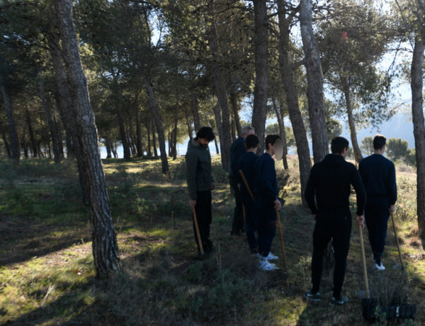 Los jóvenes atendidos en el centro ‘San Miguel’ de Granada participan en una actividad de reforestación en los bosques de la localidad. Fundación Diagrama. Andalucía 2017.