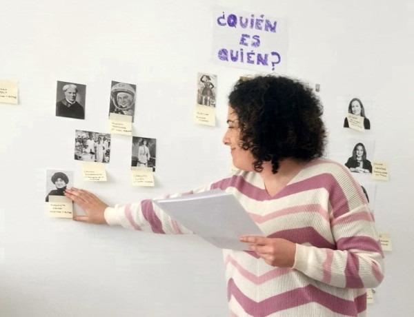 Preparación del mural en el CIAI de Laredo