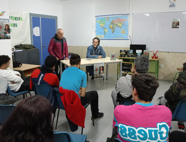 Jerónimo Tristante, durante su charla con jóvenes de La Zarza