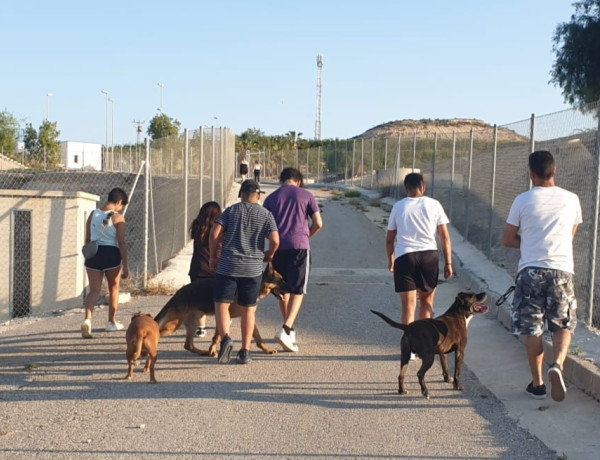 Jóvenes adolescentes del hogar de protección "Arrui" colaboran como voluntarios y voluntarias con la protectora de animales Las Torres