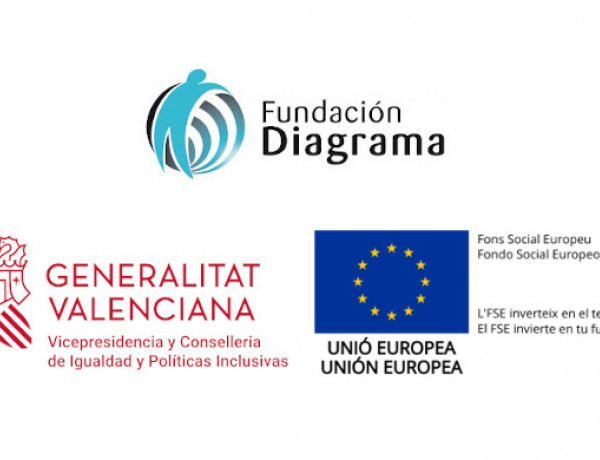 Logotipos de Fundación Diagrama, Generalitat Valenciana y Unión Europea