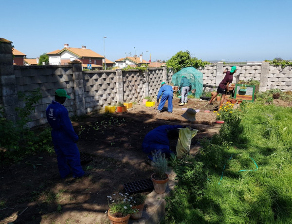 Los jóvenes atendidos en la unidad residencial ‘El Acebo’ participan en un taller prelaboral de jardinería y agricultura