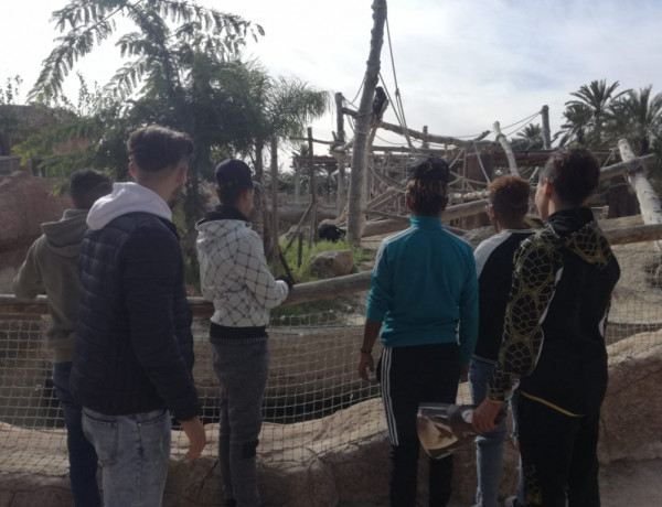 Los jóvenes atendidos en el centro de acogida ‘Benalúa’ de Alicante visitan el parque zoológico Río Safari Elche. Fundación Diagrama. Comunidad Valenciana 2019.