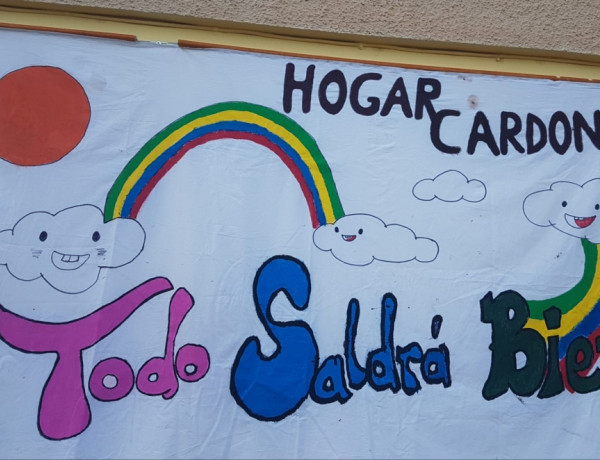 Los jóvenes atendidos en el centro ‘Cardones’ de Las Palmas de Gran Canaria elaboran un gran mural bajo el lema ‘Todo saldrá bien’. Fundación Diagrama 2020.