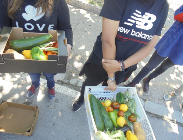 Los jóvenes atendidos en la residencia ‘La Pobla’ de La Pobla de Vallbona (Valencia) colaboran en una acción solidaria de recogida y entrega de alimentos