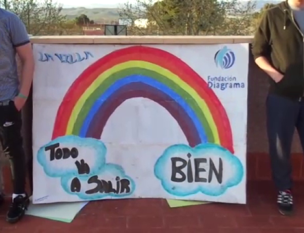 Los jóvenes de la Residencia Socioeducativa ‘La Villa’ de Villena (Alicante) participan en un vídeo de ánimo para las personas afectadas por el COVID-19. Fundación Diagrama. Comunidad Valenciana 2020.