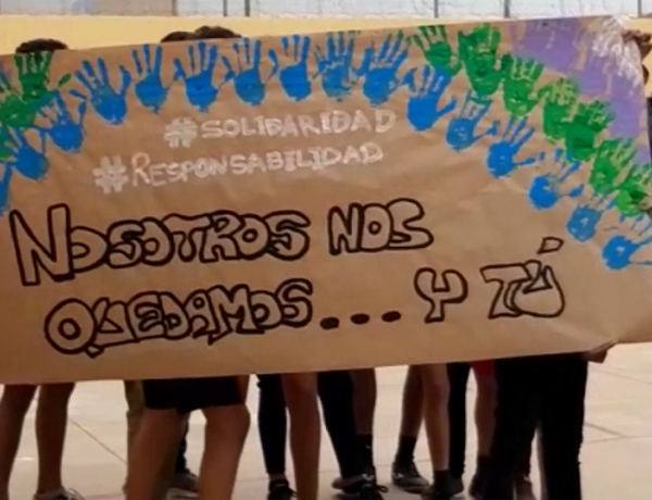 Los menores atendidos en el centro educativo ‘Ciudad de Melilla’ realizan un vídeo sobre su día a día durante el aislamiento. Fundación Diagrama 2020. 