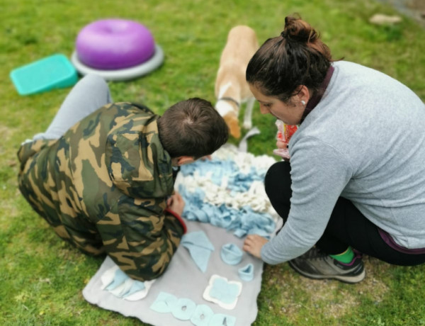 Los menores atendidos en el centro ‘Montefiz’ de Ourense realizan la última sesión del Programa de Terapia Asistida con Animales. Fundación Diagrama. Galicia 2020. 