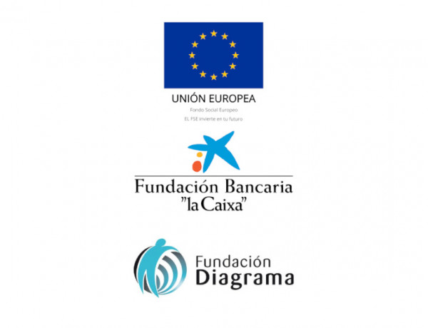 Logos del Fondo Social Europeo, Fundación La Caixa y Fundación Diagrama, entidades que posibilitan el Programa TALEM. 
