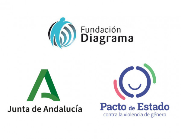 Logotipos de Fundación Diagrama, Junta de Andalucía y Pacto de Estado contra la violencia de género