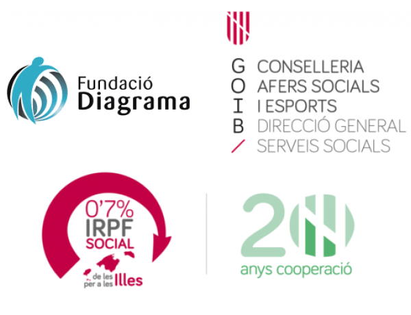 Logotipos de Fundación Diagrama, GOIB y 0,7% IRPF Social