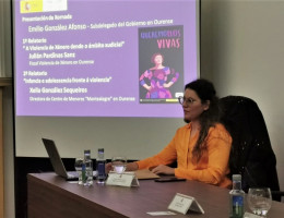 Xeila González, directora del centro ‘Montealegre’, en su intervención durante una jornada formativa