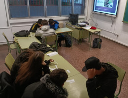 Uno de los talleres en el IES Delicias de Valladolid