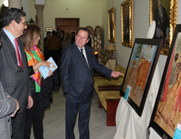 Emilio de Llera en la inauguración de la exposición Arte Iuvenis