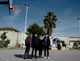 Charla sobre la igualdad en el deporte de alta competición impartida por los árbitros Carlos Javier García y Yasmina Alcaraz en el centro 'Pi Gros' de Castellón. Fundación Diagrama. Comunidad Valenciana 2018.