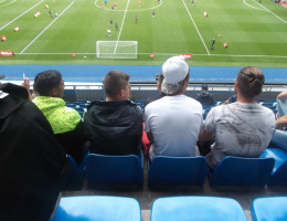 Los jóvenes atenidos en el centro ‘Las Lagunillas’ de Jaén realizan una actividad deportiva y lúdica impulsada por la Fundación Real Madrid. Fundación Diagrama. Andalucía 2018. 