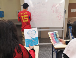 Una imagen de la actividad en el aula del centro 'Virgen de Valvanera'