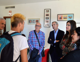 Visita del secretario general de Familia e Igualdad de Oportunidades de la Región de Murcia, Manuel Marcos, y la directora general de Familia y Políticas Sociales, Miriam Pérez a los centros 'La Zarza' y 'Los Pinos'. Fundación Diagrama. Murcia 2017.