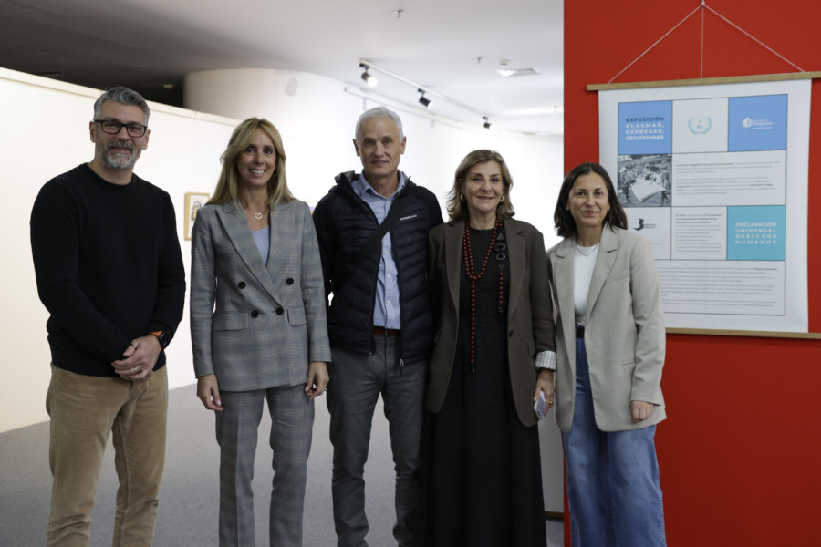 Matías González, Pilar Torres, Jesús Teruel, Mª Luisa Lozano y Raquel Jiménez, en la inauguración
