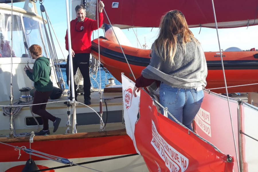 Los jóvenes del Servicio de Orientación e Inserción Laboral de Palma de Mallorca visitan la ONG Proactiva Open Arms. Fundación Diagrama. Islas Baleares 2018.