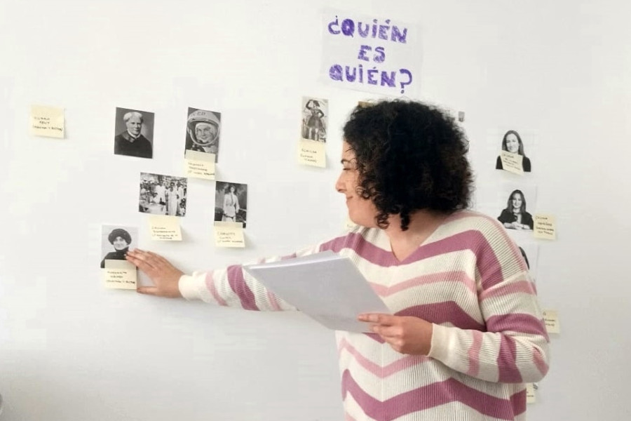 Preparación del mural en el CIAI de Laredo