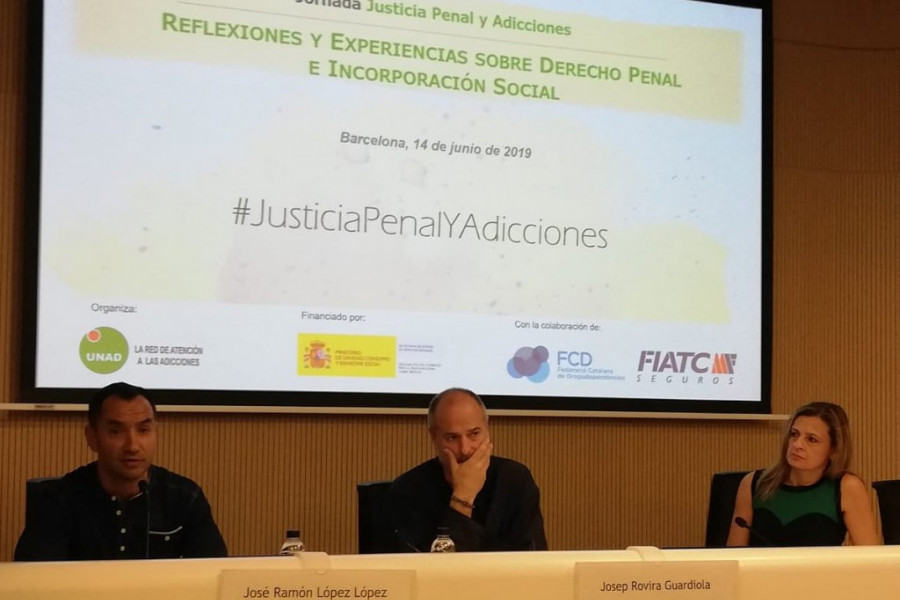 Fundación Diagrama participa en la jornada 'Justicia Penal y Adicciones: Reflexiones y experiencias sobre derecho penal e incorporación social'. Cataluña 2019.