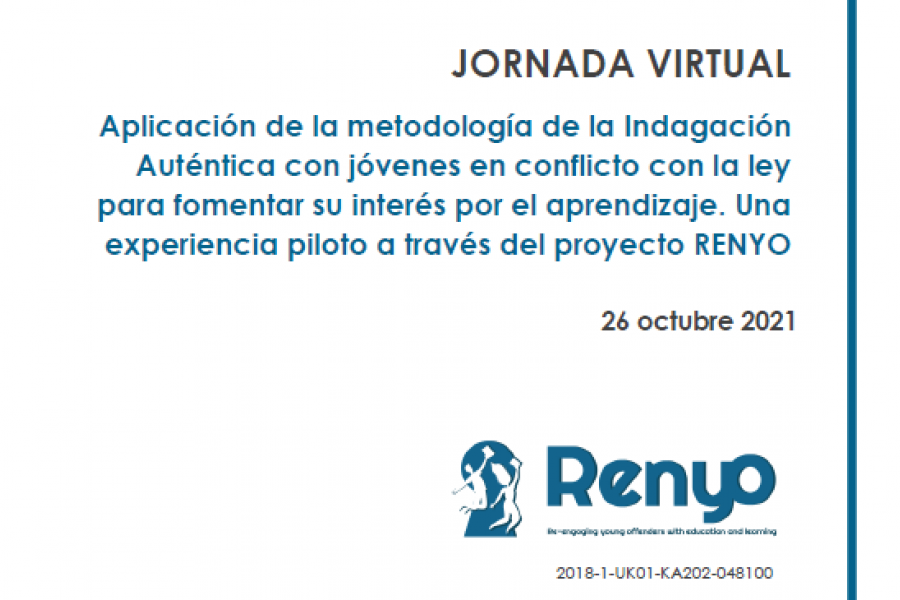 Abiertas las inscripciones de la jornada virtual sobre metodología para fomentar el interés por el aprendizaje de jóvenes en conflicto con la ley