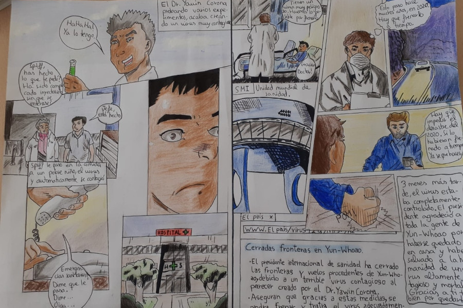 Un joven atendido en la Residencia ‘Pi Gros’ de Castellón elabora un cómic basado en lo que ha aprendido durante el confinamiento 