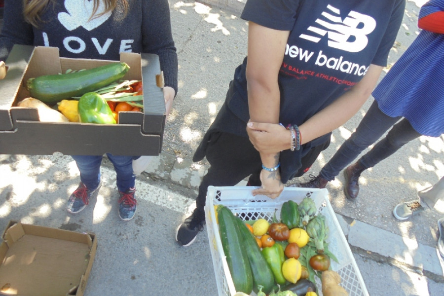 Los jóvenes atendidos en la residencia ‘La Pobla’ de La Pobla de Vallbona (Valencia) colaboran en una acción solidaria de recogida y entrega de alimentos
