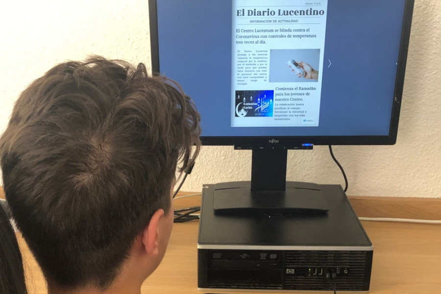 Los jóvenes atendidos en la Residencia ‘Lucentum’ de Alicante elaboran su propio periódico durante las semanas de confinamiento. Fundación Diagrama. Comunidad Valenciana 2020. 