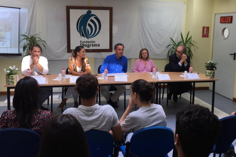 Los jóvenes del Centro Socioeducativo Juvenil de Cantabria participan en la clausura del Programa de Formación Profesional Básica de auxiliar de jardinería. Fundación Diagrama 2019. 