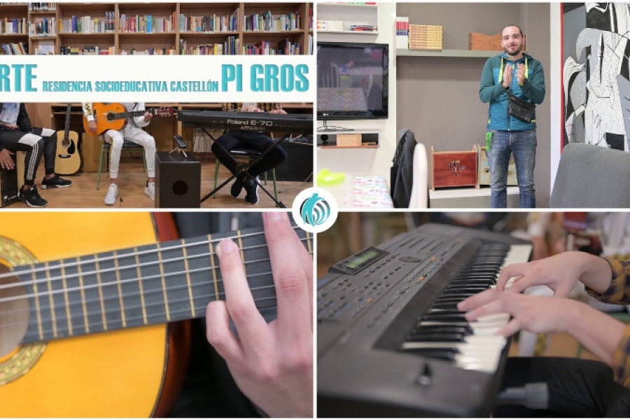 Jóvenes y profesionales de la Residencia ‘Pi Gros’ de Castellón realizan un video musical en reconocimiento al esfuerzo de la sociedad durante el confinamiento. Fundación Diagrama. Comunidad Valenciana 2020.