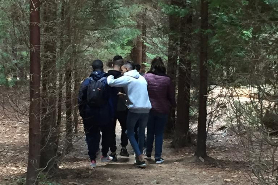 Los jóvenes de la unidad residencial ‘El Acebo’ de Santander participan en una jornada cultural en los yacimientos arqueológicos de Cantabria. Fundación Diagrama 2019.