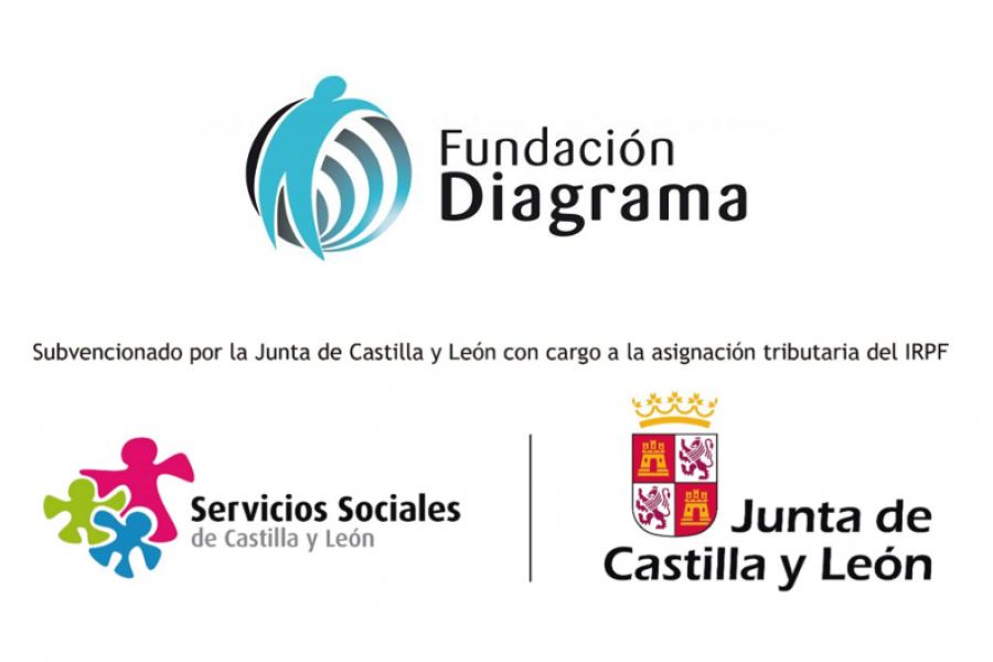 Logos: Fundación Diagrama, Servicios Sociales de Castilla y León y Junta de Castilla y León