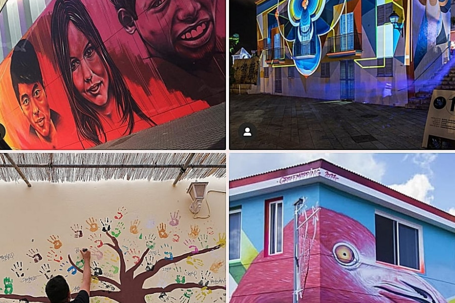 Los menores atendidos en el centro ‘Cardones’ de Las Palmas de Gran Canaria descubren el mundo del grafiti de la mano del artista Richard Santana. Fundación Diagrama 2020.