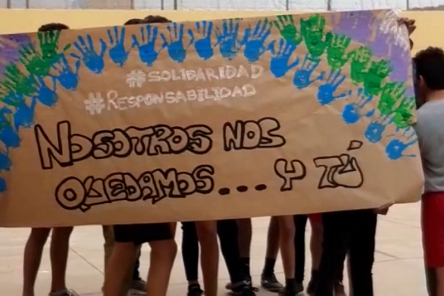 Los menores atendidos en el centro educativo ‘Ciudad de Melilla’ realizan un vídeo sobre su día a día durante el aislamiento. Fundación Diagrama 2020. 