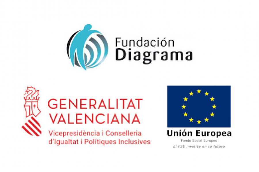 Logotipos de Fundación Diagrama, Generalitat valenciana y Unión Europea