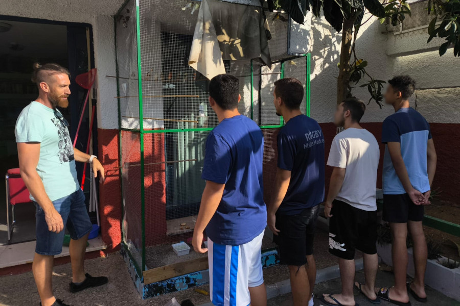 Un grupo de jóvenes del centro ‘La Jara’ de Alcalá de Guadaíra se inician en la cría y el cuidado de pájaros 