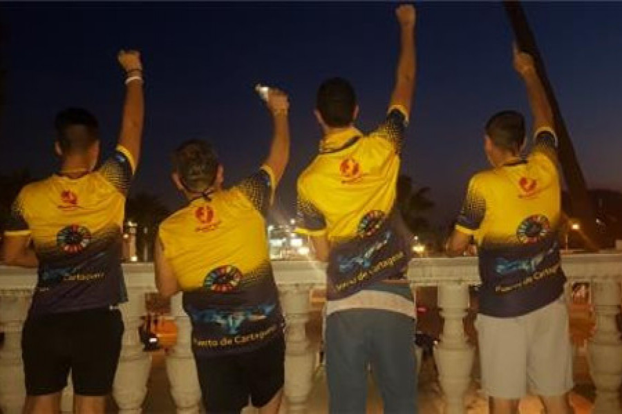 Las personas atendidas en el centro sociosanitario ‘Cristo de los Mineros’ de La Unión participan en la IV Carrera Puerto de Cartagena. Fundación Diagrama. Murcia 2019. 