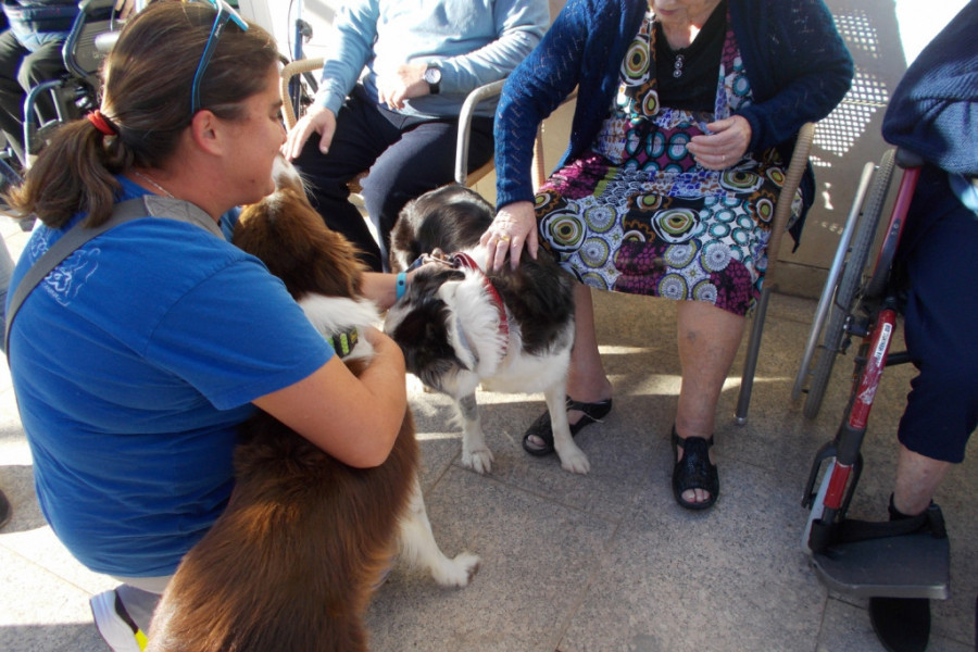 Las personas atendidas en la residencia ‘Nuevo Azahar’ de Archena (Murcia) celebran el Día Mundial de los Animales. Fundación Diagrama. Murcia 2019 