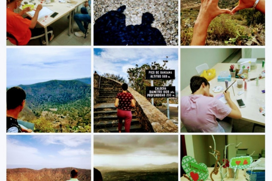 Las personas jóvenes del programa Punto de Partida de Las Palmas realizan actividades de educación emocional en La Caldera de Bandama