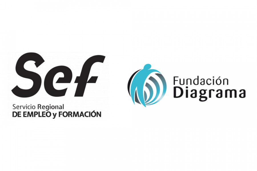 Logotipos del Servicio Regional de Empleo y Formación y de Fundación Diagrama