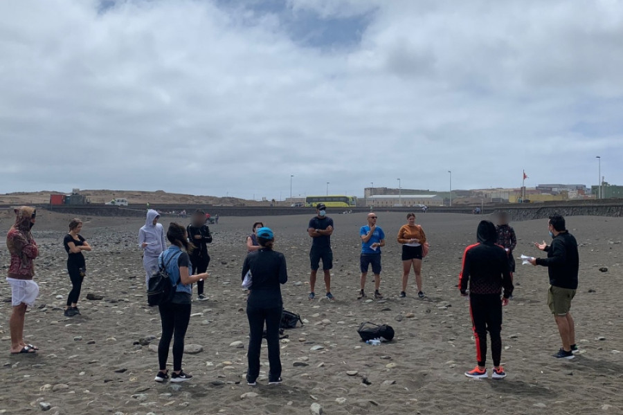 El proyecto medioambiental 1m² contra la basuraleza cuenta con la participación de las personas menores atendidas en el centro ‘Inagua’ de Las Palmas de Gran Canaria. Fundación Diagrama 2022.