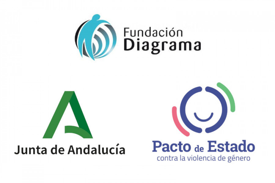 Logotipos de Fundación Diagrama, Junta de Andalucía y Pacto de Estado contra la violencia de género
